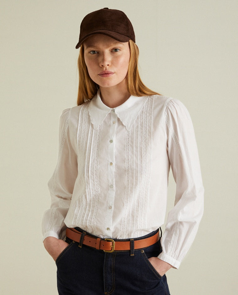 COTTON SHIRT EMBROIDERY WHITE