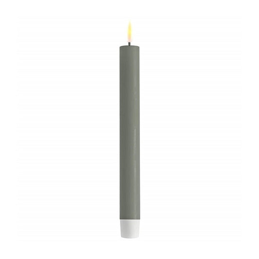 LED Flameless 24cm  Dinner Candles Pack 2 - in Salvie Green