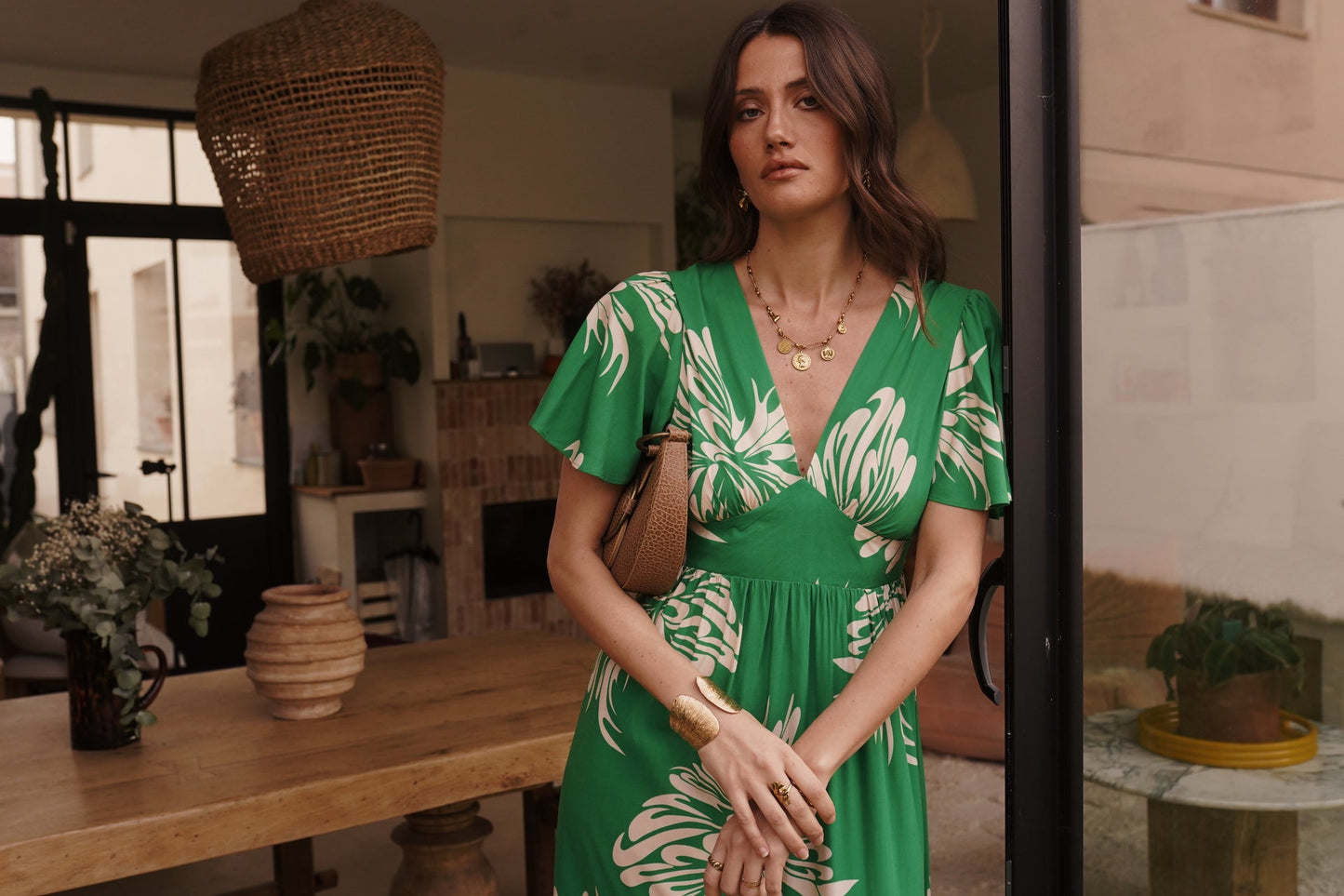 Cecilia Print Dress in Green