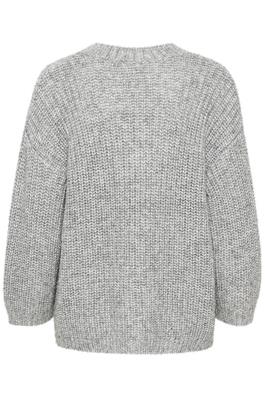 KAFFE Vinda Knit Pullover in Grey Silver Metallic