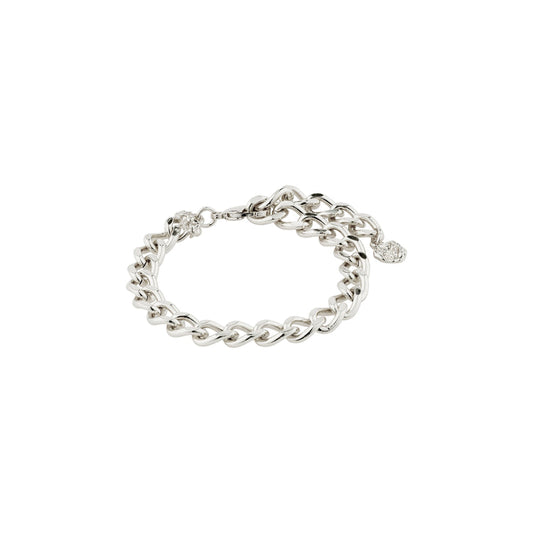 Pilgrim CHARM recycled curb chain bracelet silver - plated