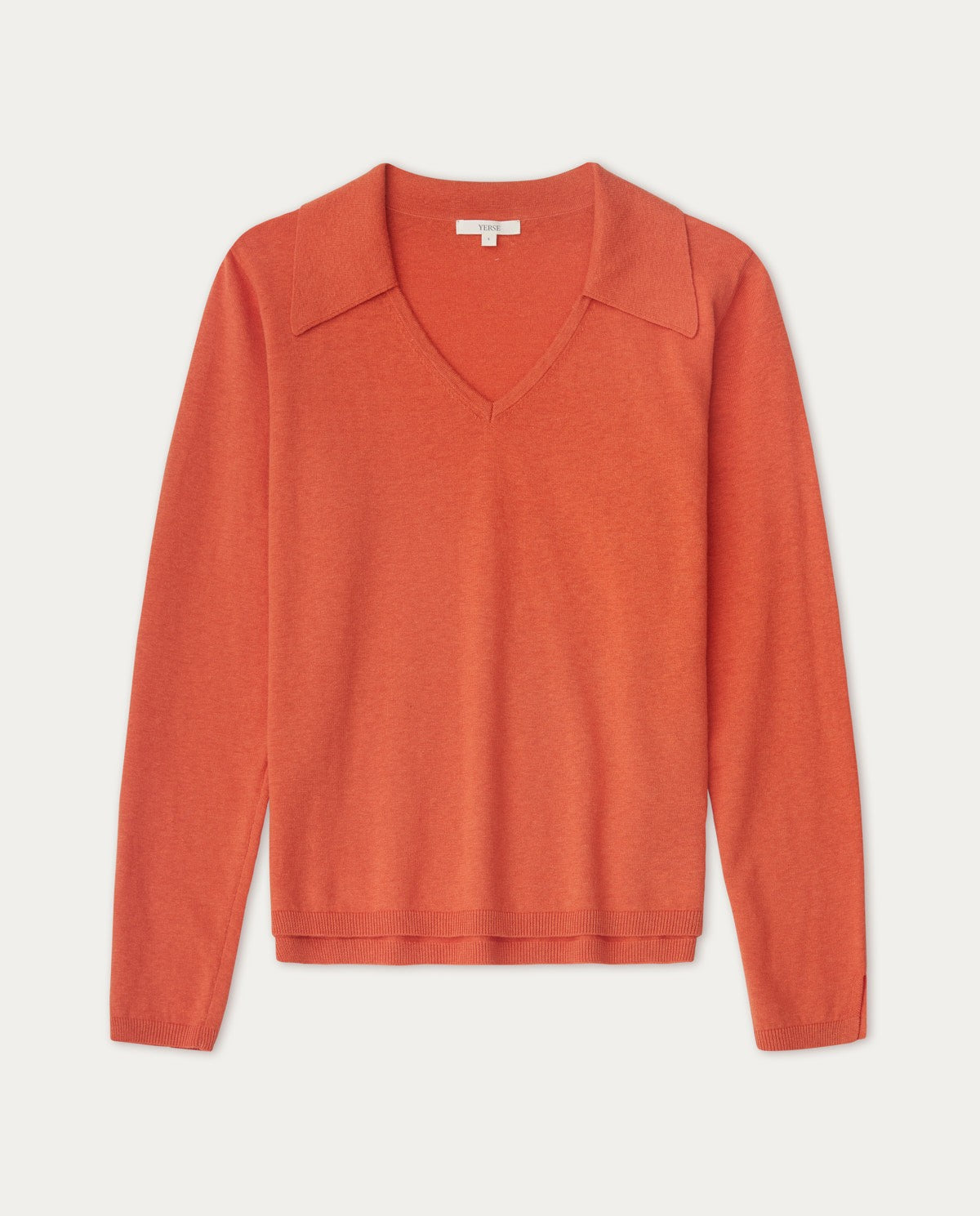 Yerse Polo Neck Sweater in Reddish Orange