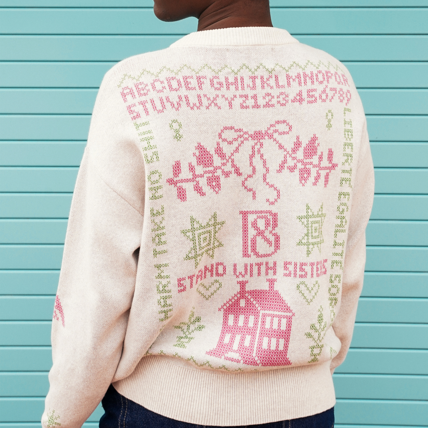 Black & Beech - Cross Stitch Jumper in Ecru