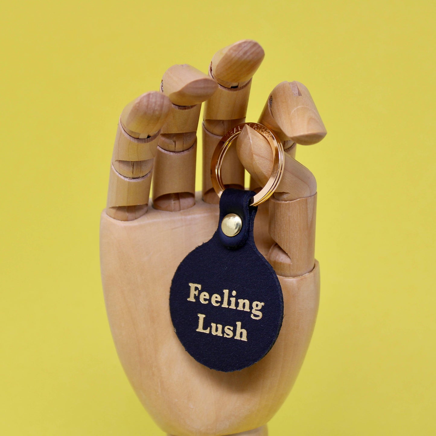 Feeling Lush Smilie Face Key Fob: Green