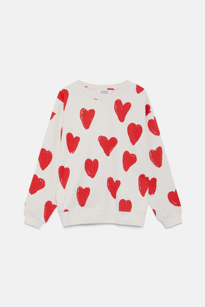 Compania Fantastica Heart Print Sweat Top - 41C/42010