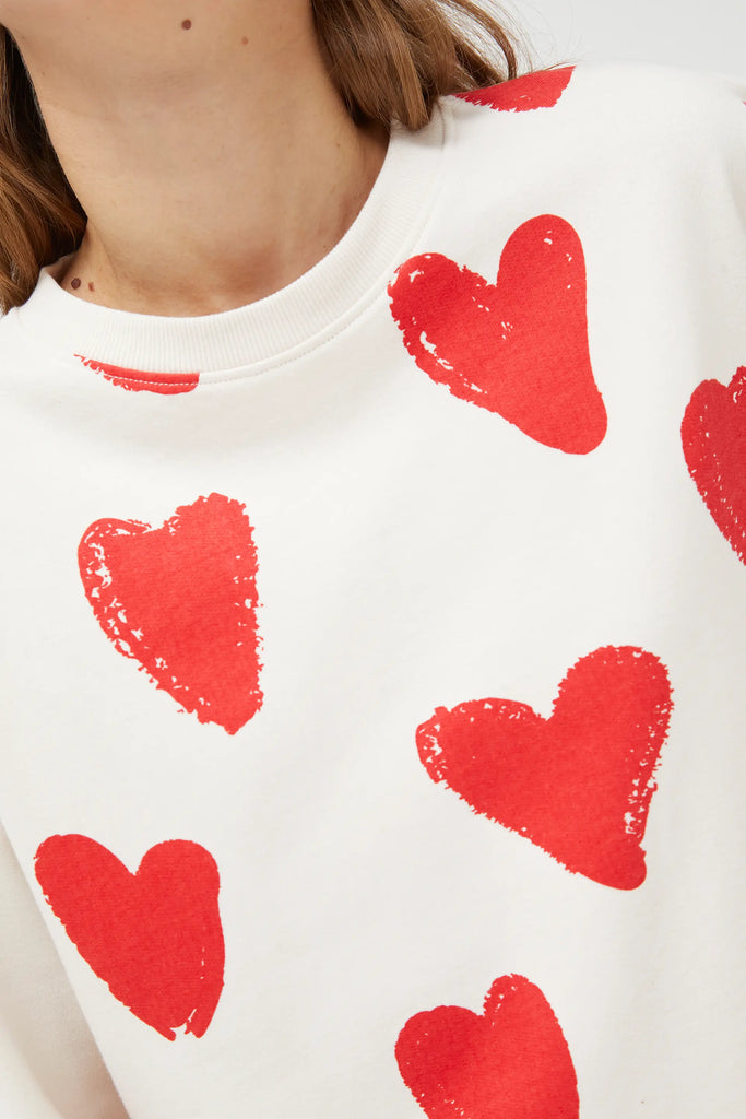 Compania Fantastica Heart Print Sweat Top - 41C/42010