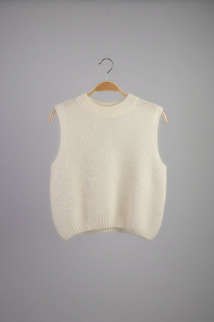 Beige vest on a grey background