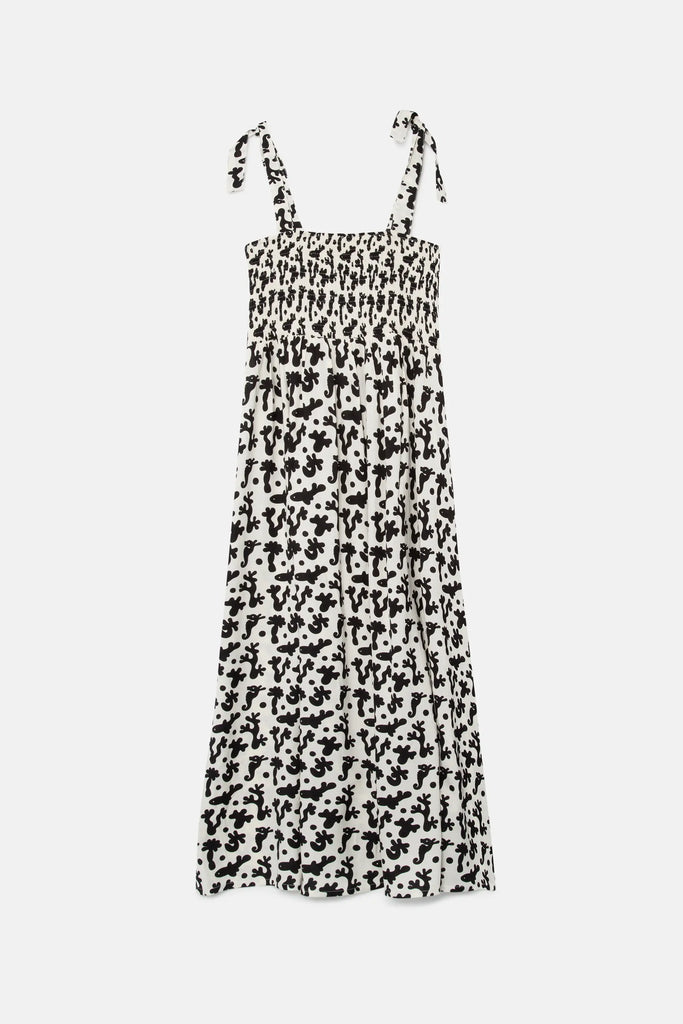 Compania Fantastica Long dress with Coral print