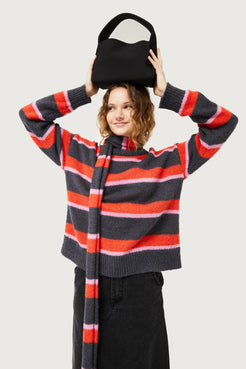 Compania Fantastica Red Striped Knitted Sweater