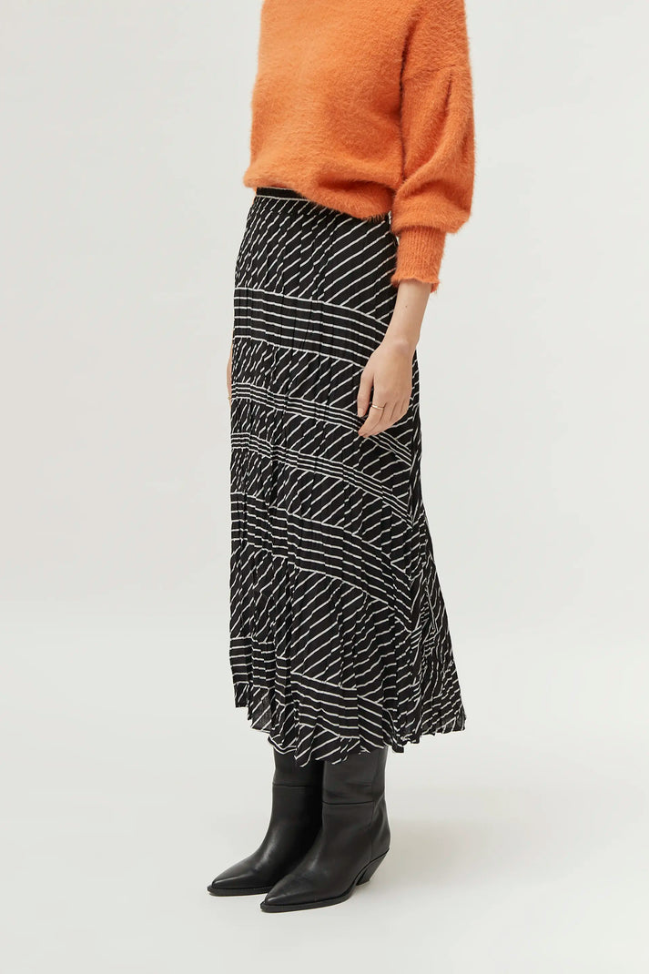 Compania Fantastica Striped Midi Skirt
