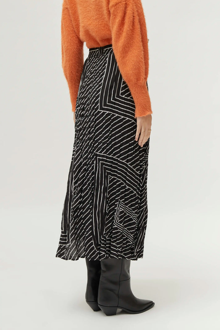 Compania Fantastica Striped Midi Skirt