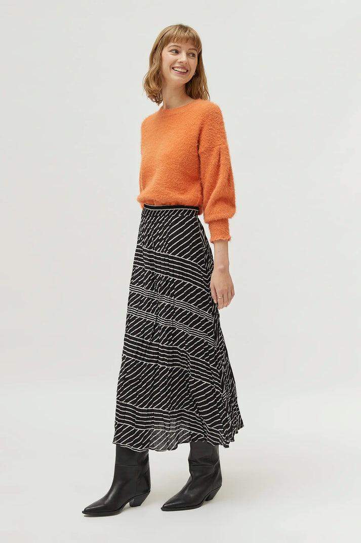 Compania Fantastica Striped Midi Skirt