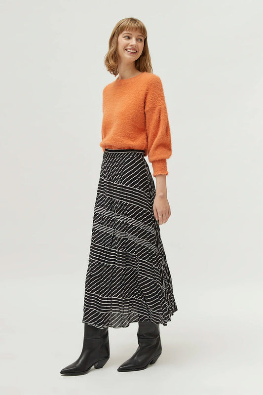 Compania Fantastica Striped Midi Skirt