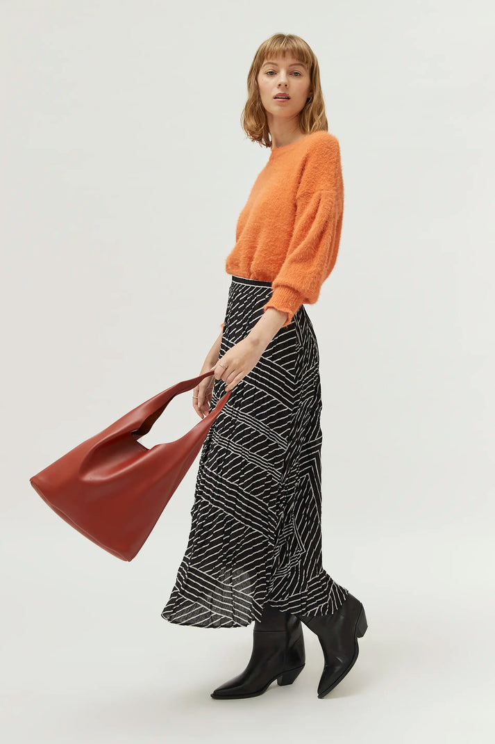 Compania Fantastica Striped Midi Skirt