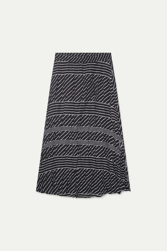 Compania Fantastica Striped Midi Skirt
