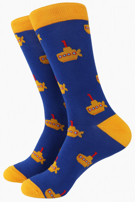 Men's Bamboo Socks - Blue, Yellow Submarine