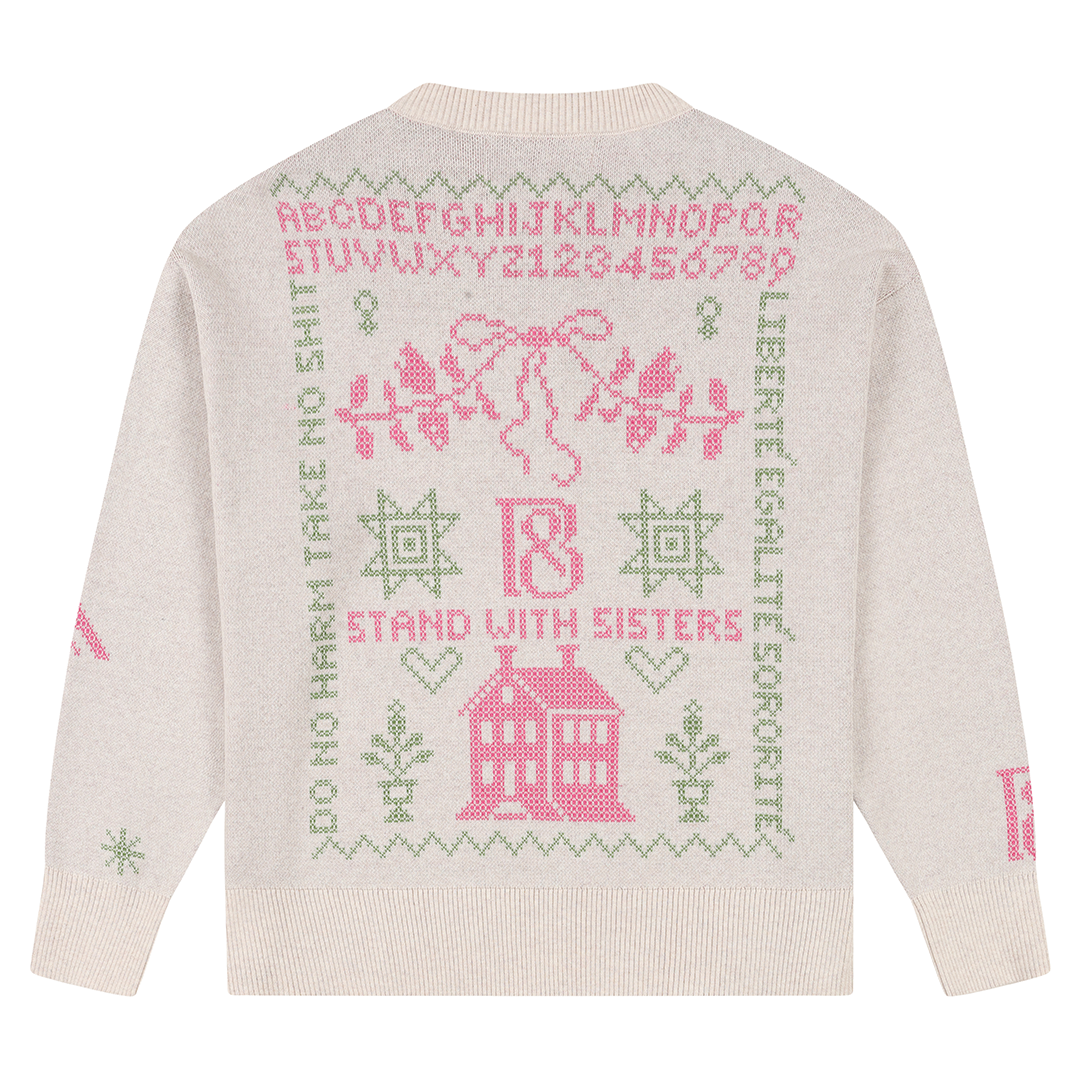 Black & Beech - Cross Stitch Jumper in Ecru
