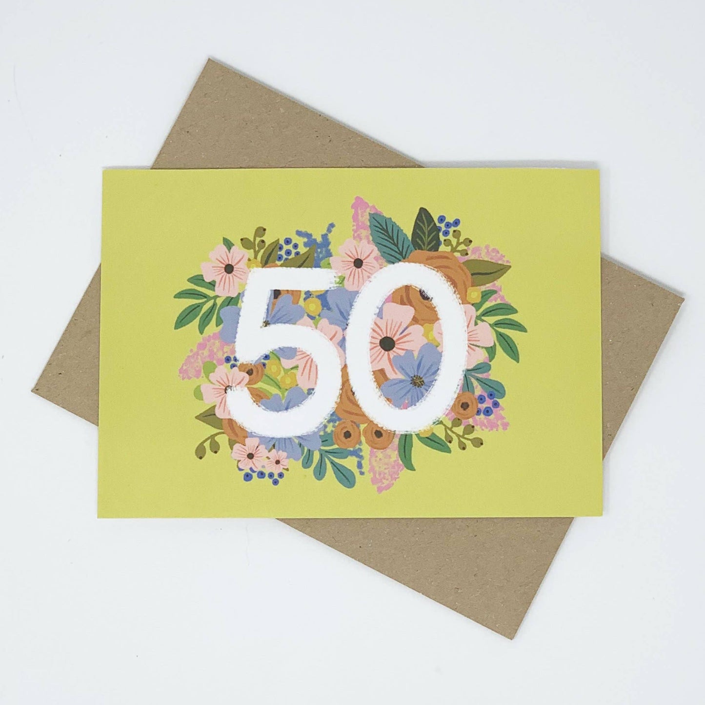 Colourful, Floral 50th Birthday Card