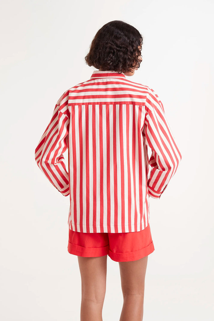 Compania Fantastica Red Striped Structured Shirt