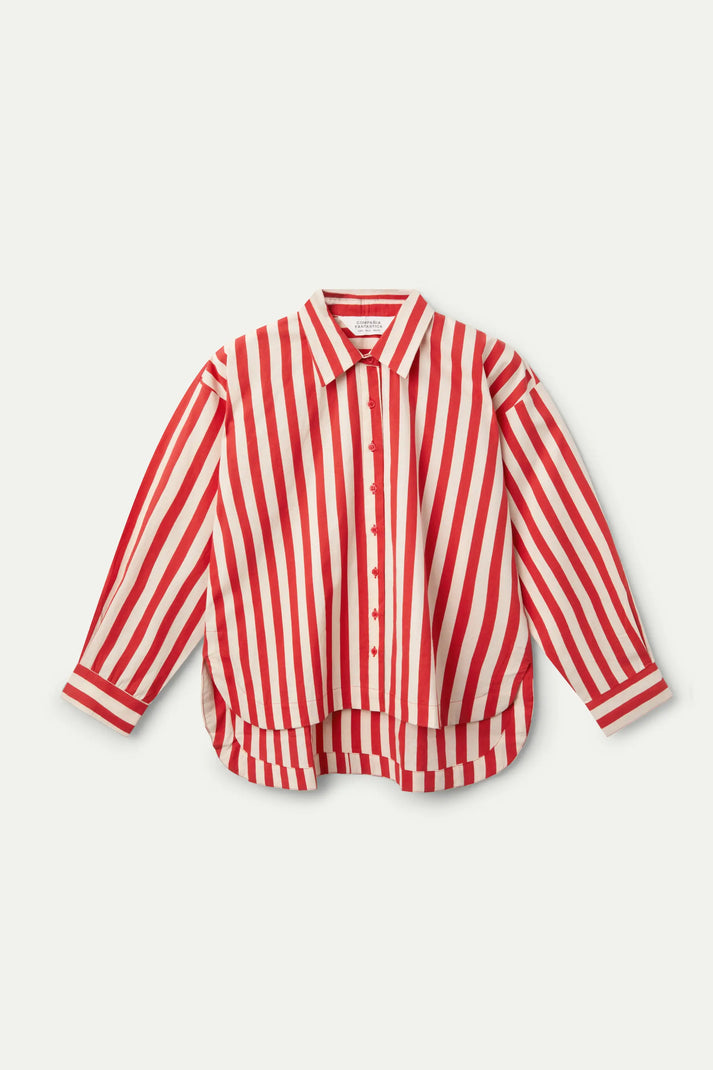 Compania Fantastica Red Striped Structured Shirt