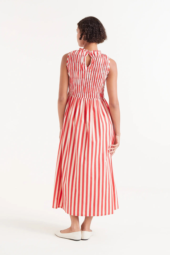 Compania Fantastica Long Red Striped Dress