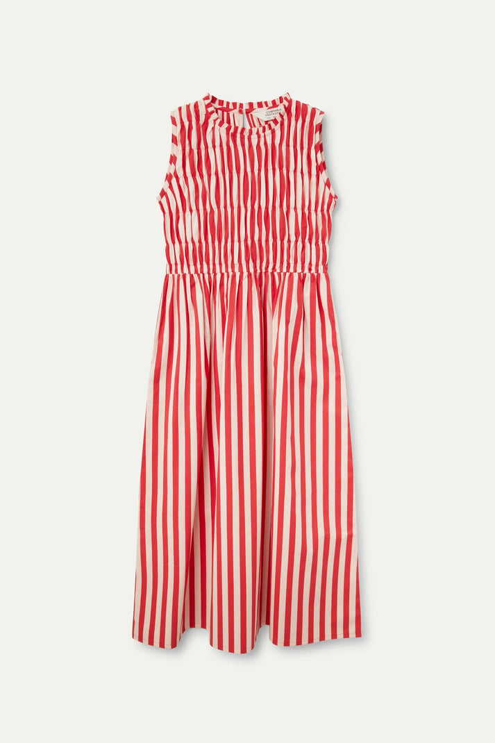 Compania Fantastica Long Red Striped Dress