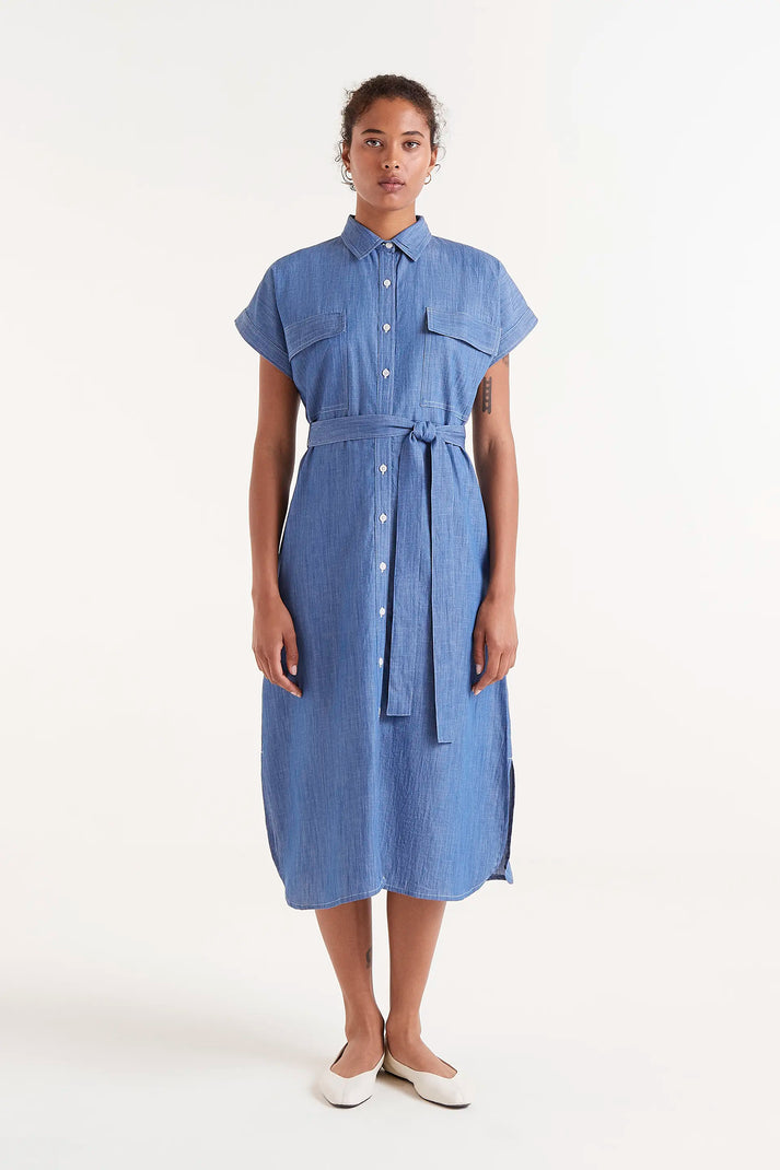 Compania Fantastica Denim Midi Shirt Dress