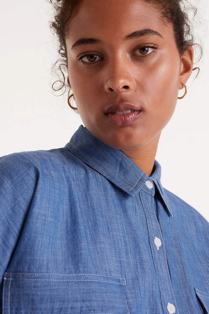 Compania Fantastica Denim Midi Shirt Dress