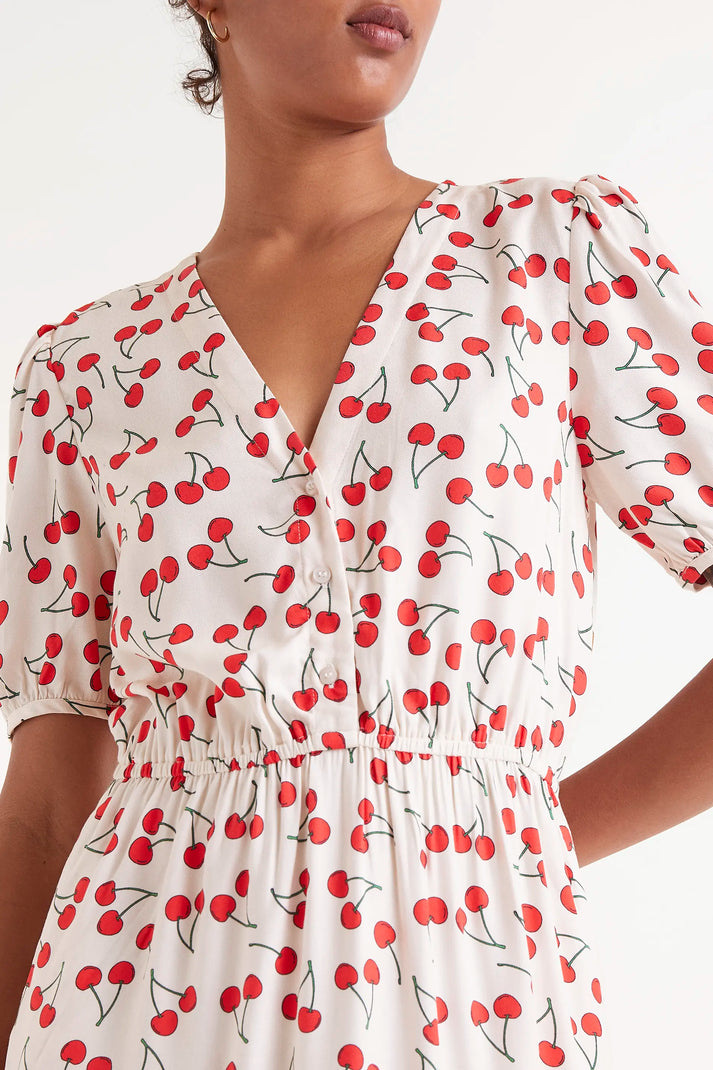 Compania Fantastica Cherry Print Midi Dress