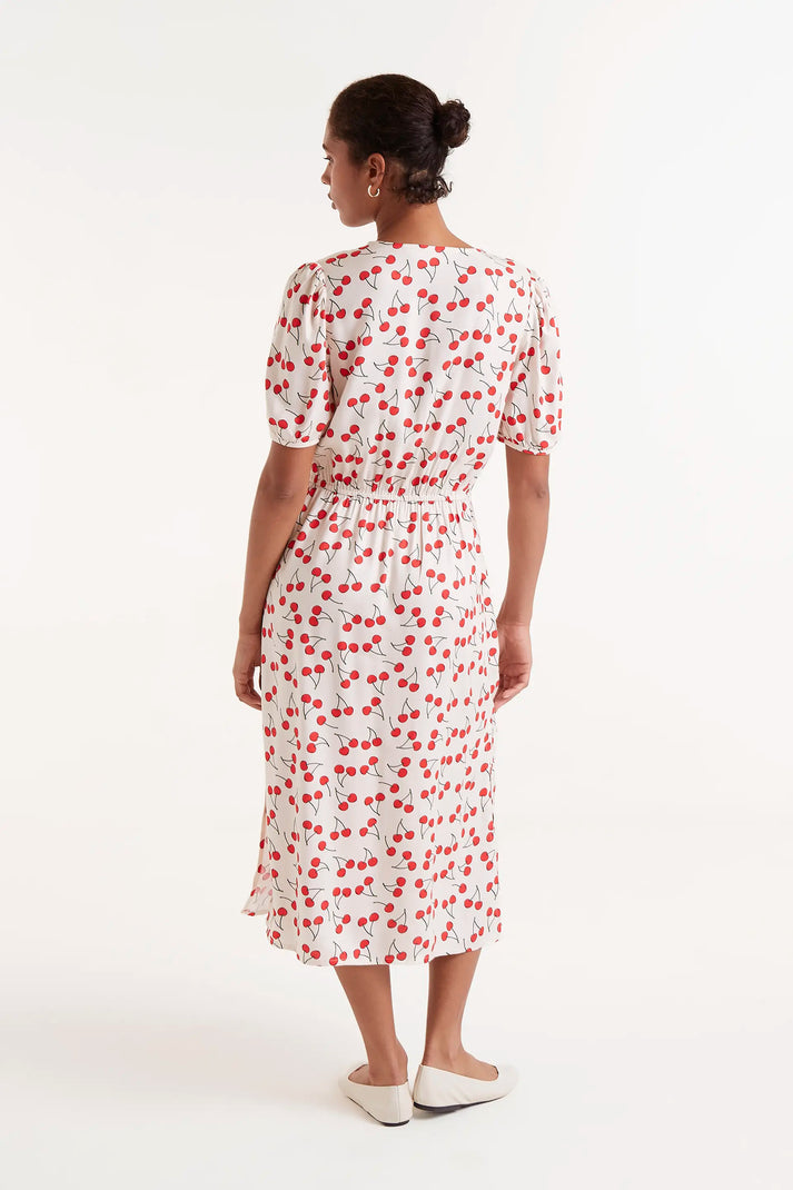 Compania Fantastica Cherry Print Midi Dress