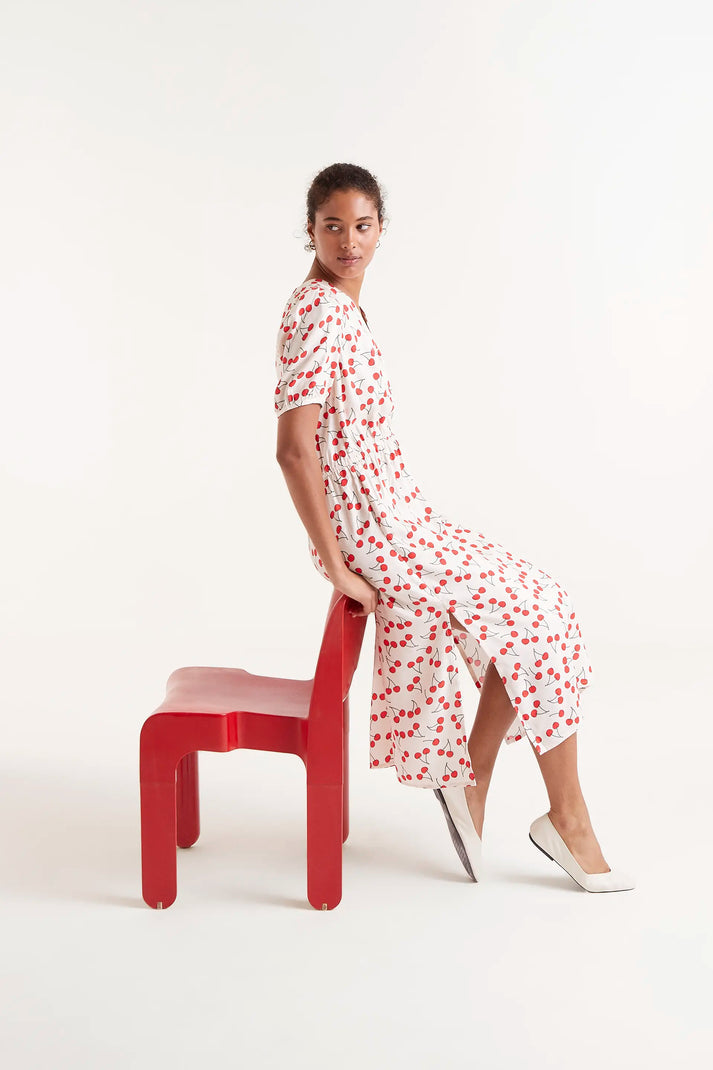 Compania Fantastica Cherry Print Midi Dress