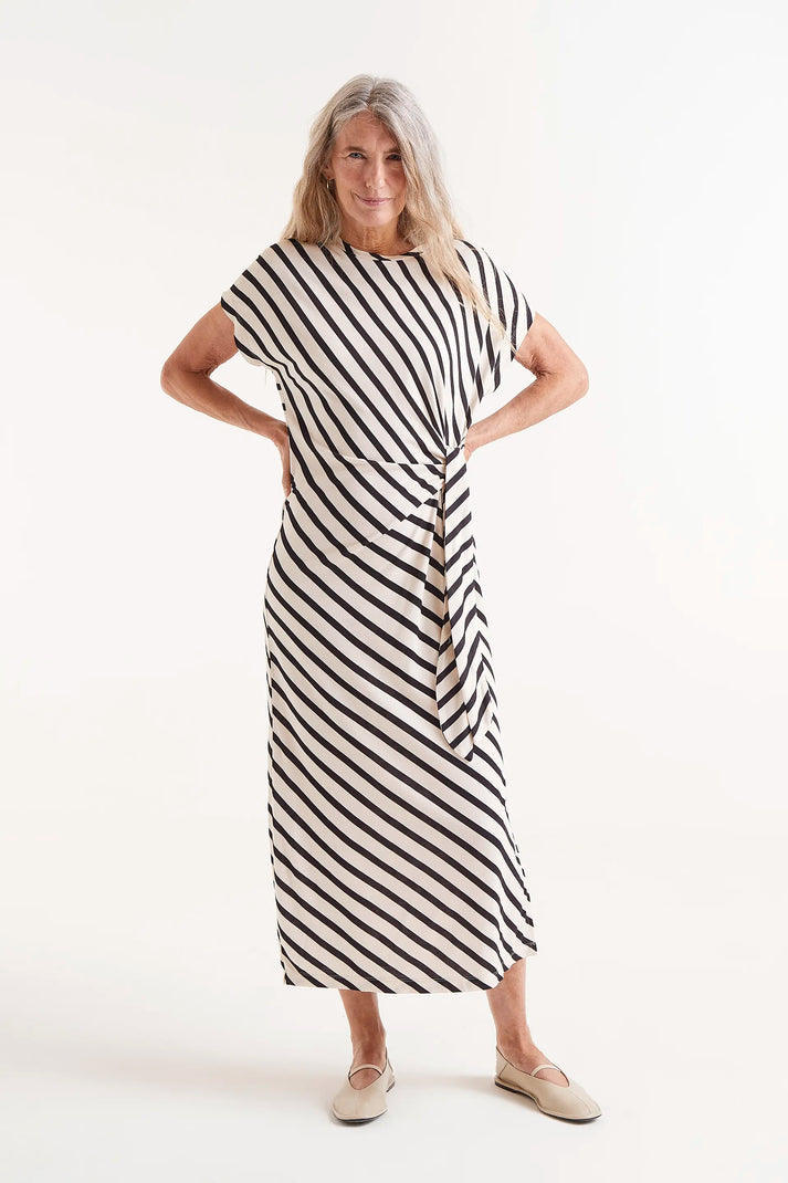 Compania Fantastica Piano Striped Print Midi Dress