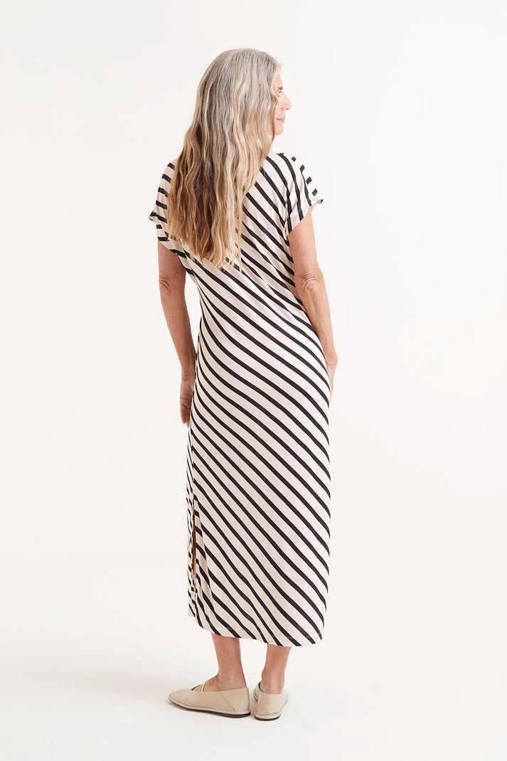 Compania Fantastica Piano Striped Print Midi Dress