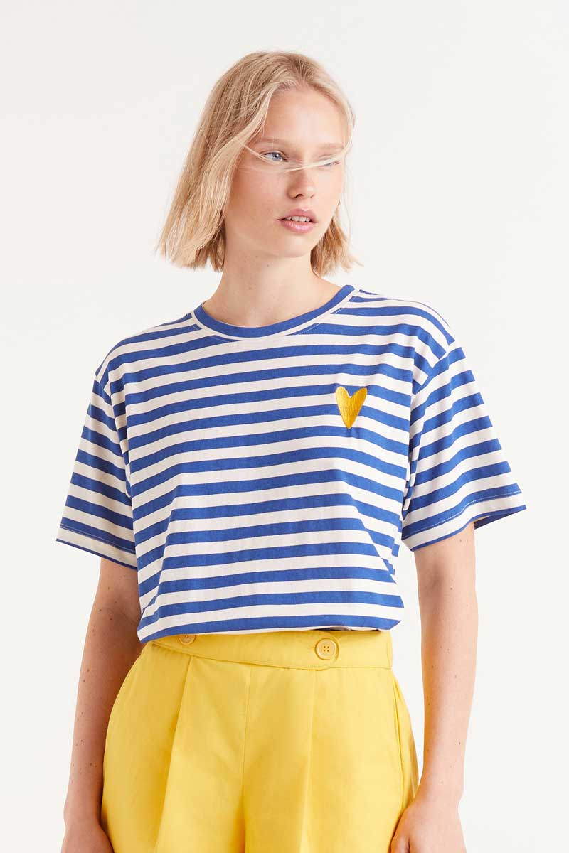 Compania Fantastica Blue Striped Tee