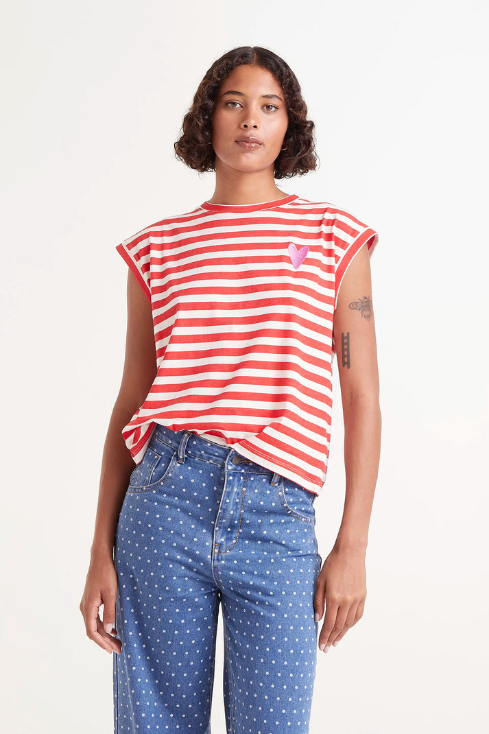 Compania Fantastica Red Striped Tee