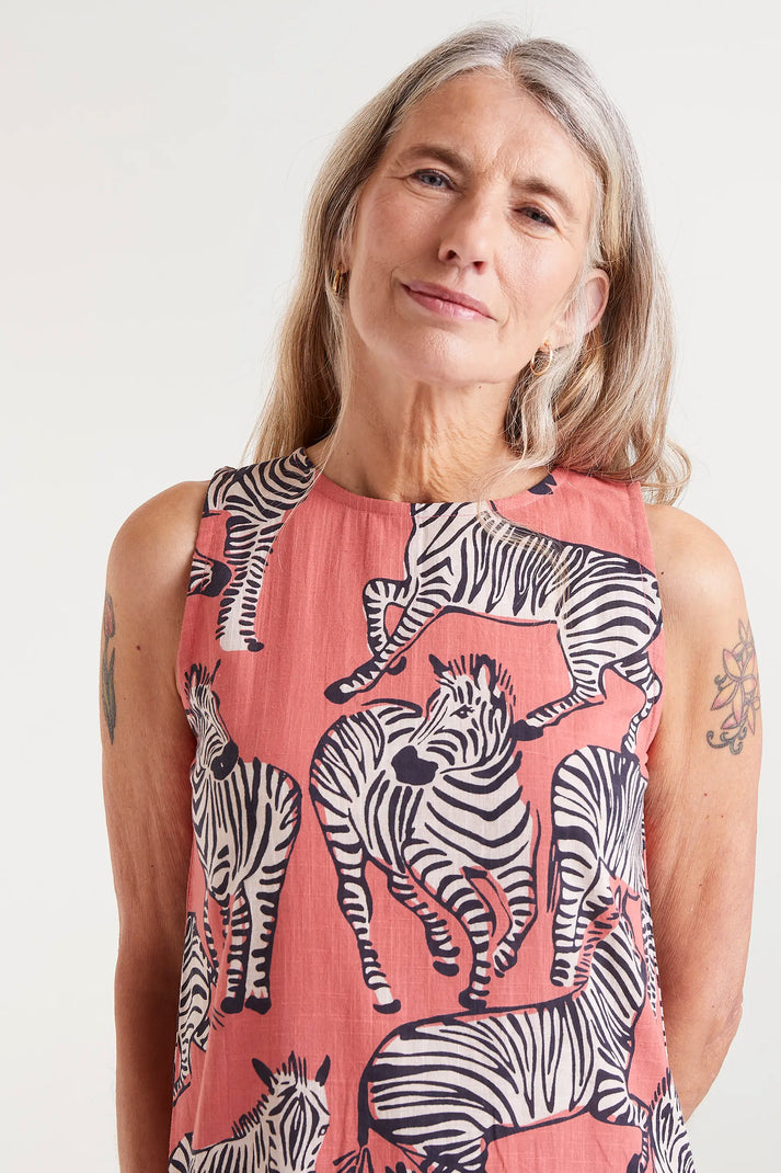 Compania Fantastica Safari Print Midi Dress