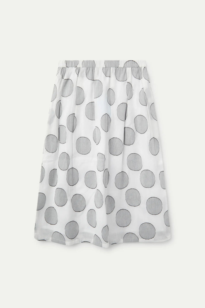 Compania Fantastica White Circles Print Midi Skirt