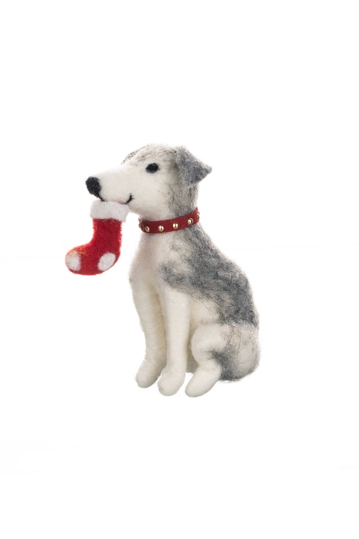 Pup Carrying his Stocking Decoration