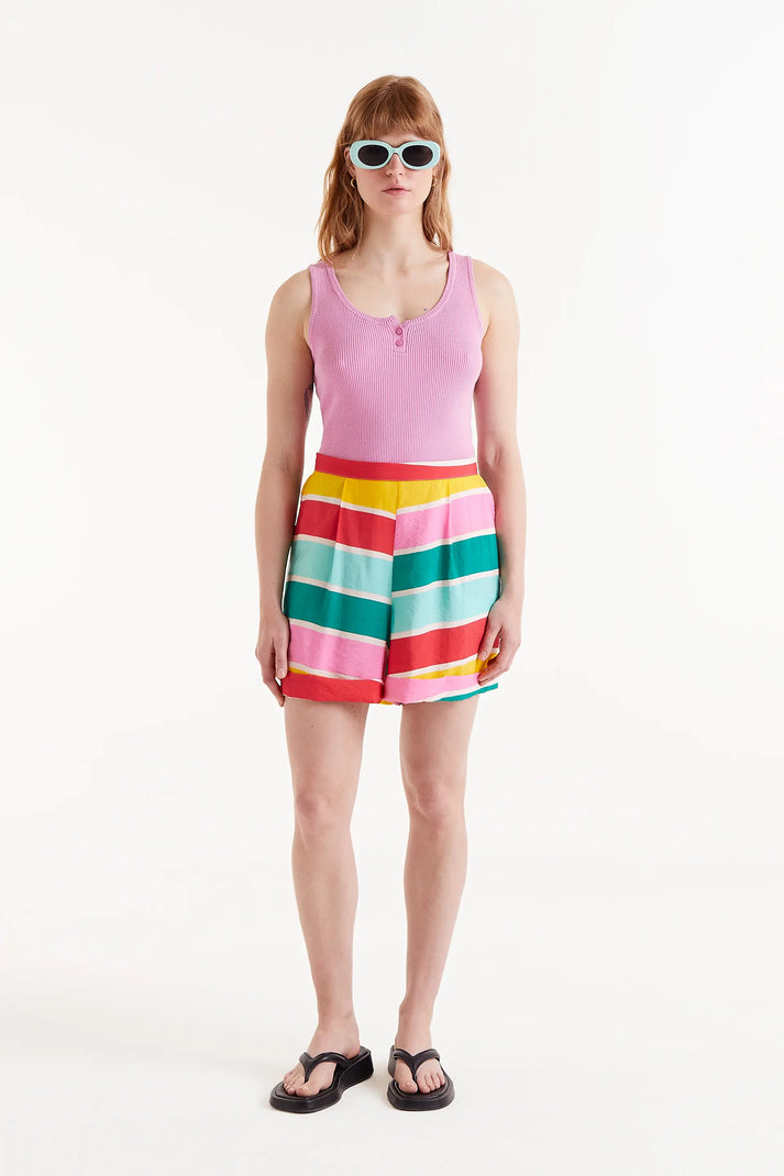 Compania Fantastica Colour Wave Striped Print Shorts