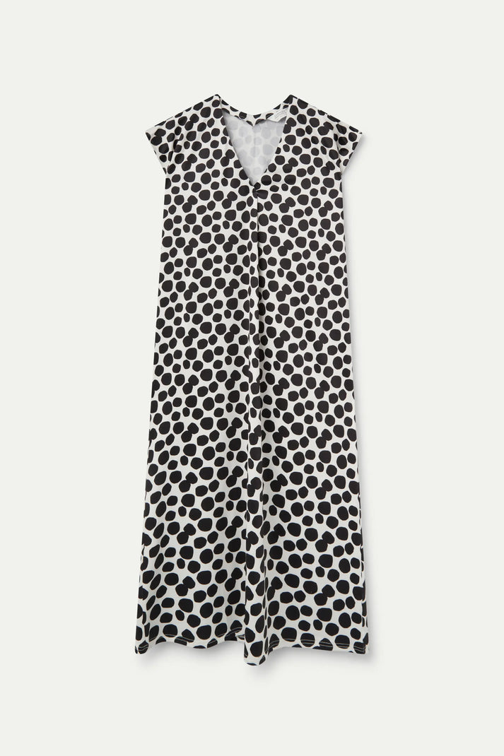Compania Fantastica Long Terrazzo Print Kaftan in Polka Dots