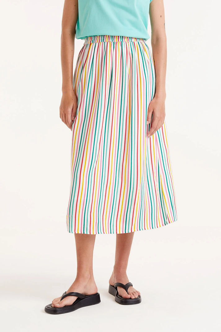 Compania Fantastica Soju striped print midi skirt