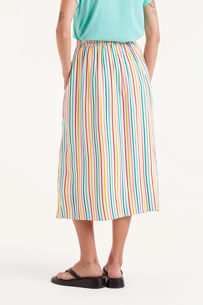Compania Fantastica Soju striped print midi skirt