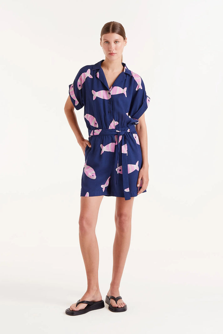 Compania Fantastica Rayon Playsuit with Eureka Print