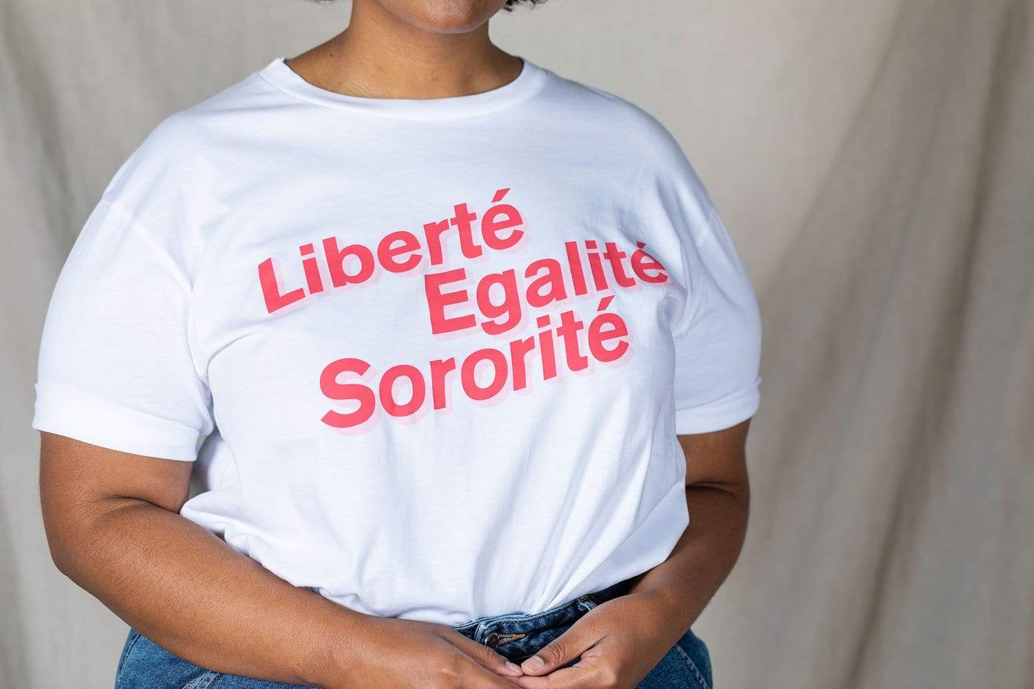 Black Beech Liberté, Egalité, Sororité White Organic Cotton T