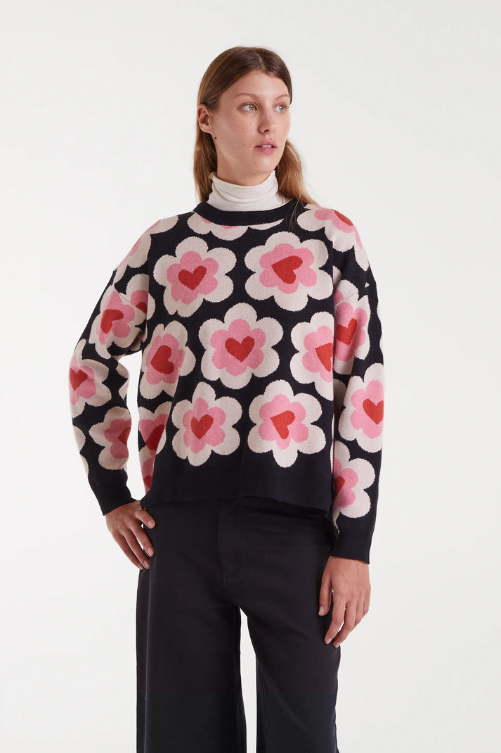 Compania Fantastica Jaquard Fabric Jumper in Sweet Heart