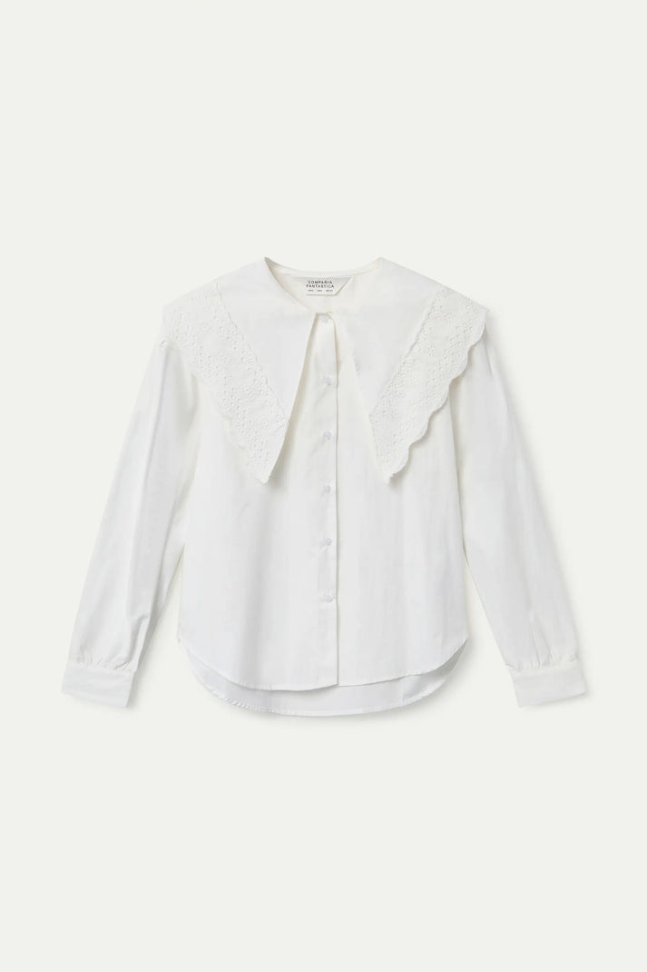Compania Fantastica Cotton Poplin Fabric Shirt in White