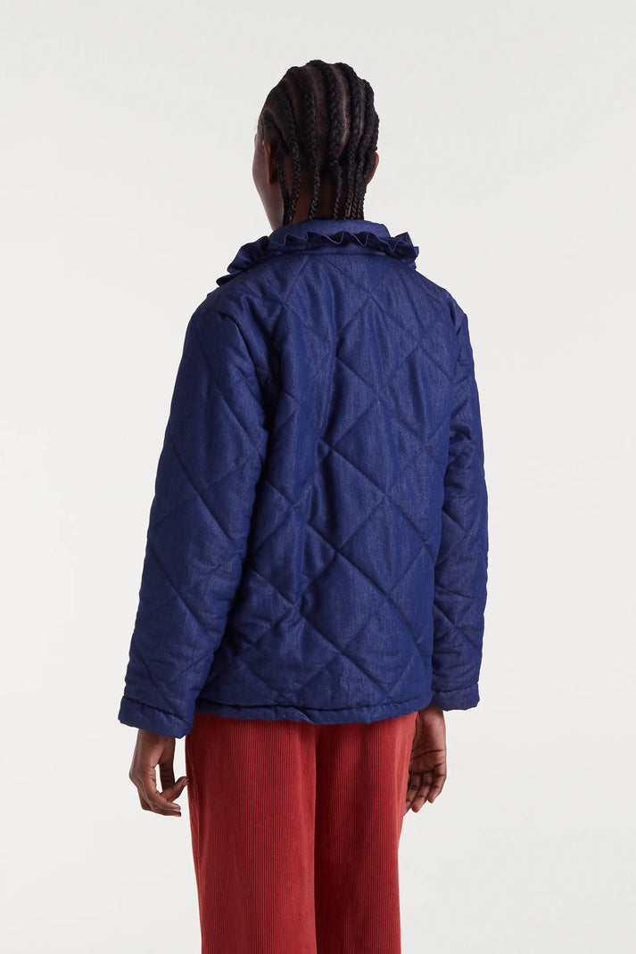 Compania Fantastica Chambray Fabric Jacket in Blue