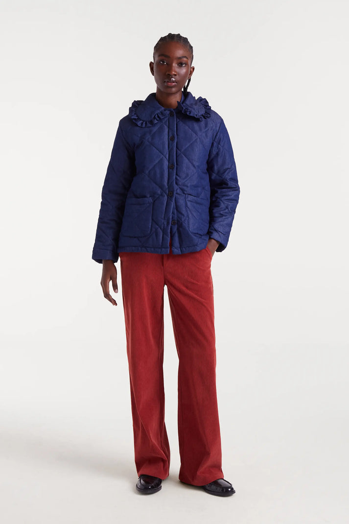 Compania Fantastica Chambray Fabric Jacket in Blue