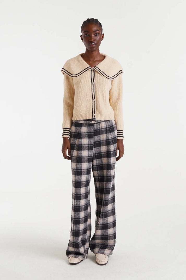 Compania Fantastica Beige Sailor Collar Cardigan