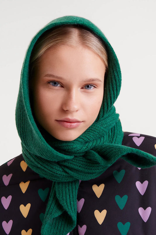 Compania Fantastica Green Fine Knit Beanie Hat